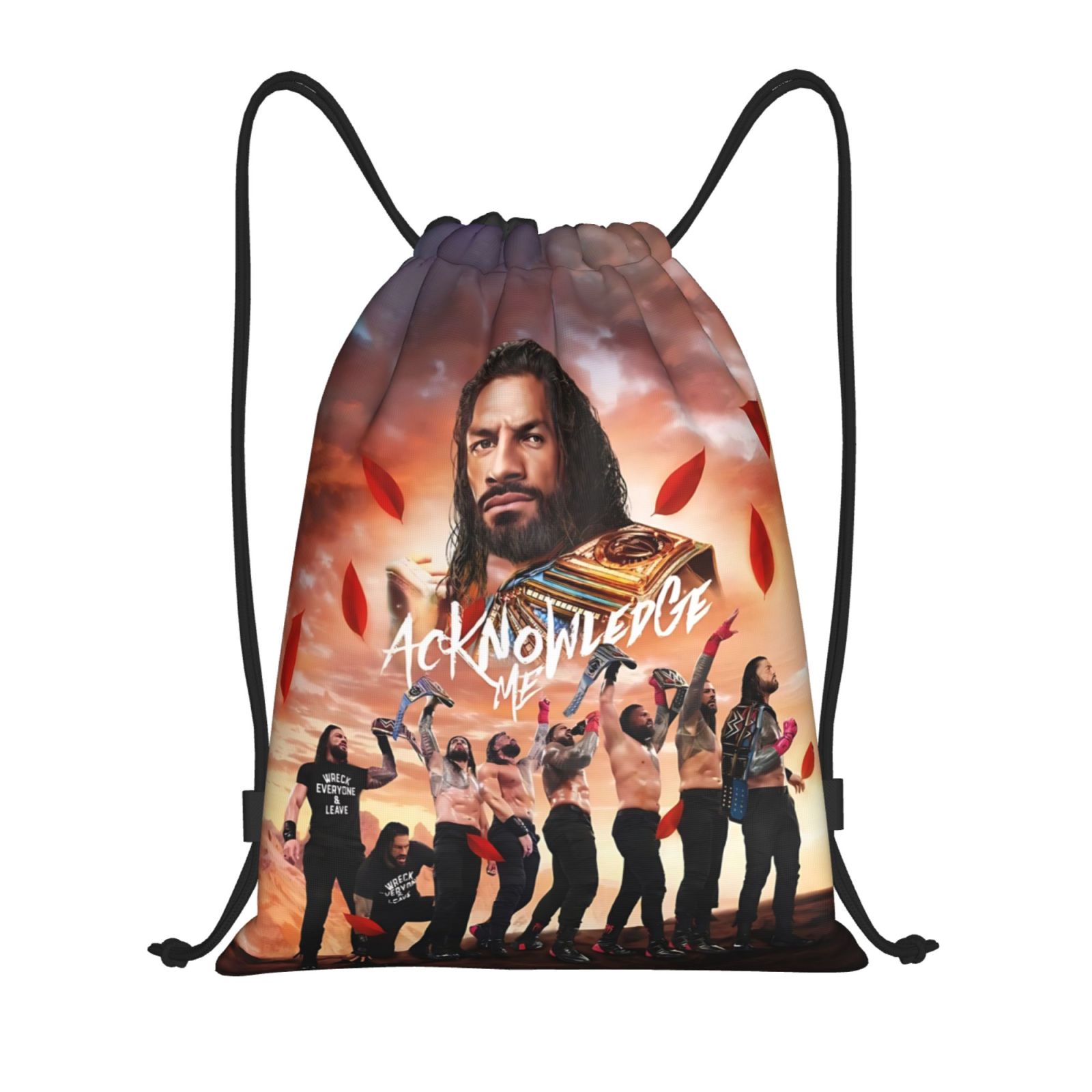 Wwe Drawstring Bag Sports Fitness Bag Waterproof Rope Bag For Training Traveling Hiking Gym Sackpack String Bag For Women Men Small